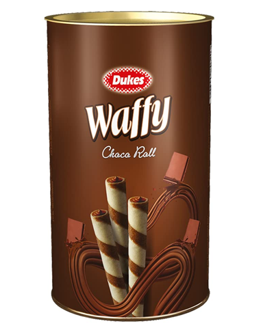 Dukes Waffy Rolls Tin - Chocolate, 300 g