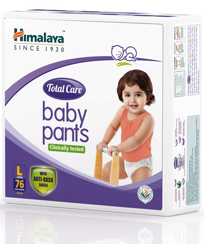 Himalaya Total Care Baby Pants Diapers, Large, 76 Count