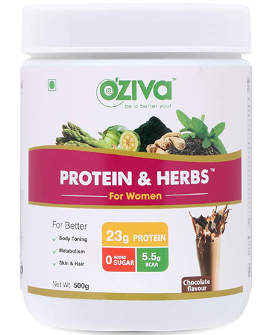 OZiva Protein & Herbs, Women, (Natural Protein Powder with Ayurvedic Herbs & Multivitamins