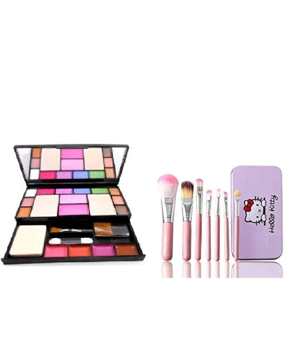 ClubComfortÂ® 6171 Makeup kit + 7 Piece Brush Set for Women (Pink)