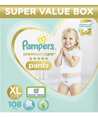 Pampers Premium Care Pants, Extra Large size (XL), 108 Count