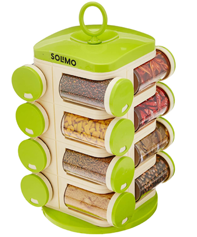 Amazon Brand - Solimo Revolving Spice Rack set (16 pieces)