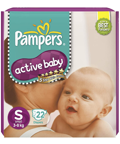 Pampers Active Baby Diapers, Small, 46 Count & Pampers Active Baby Diapers, Large, 50 Count