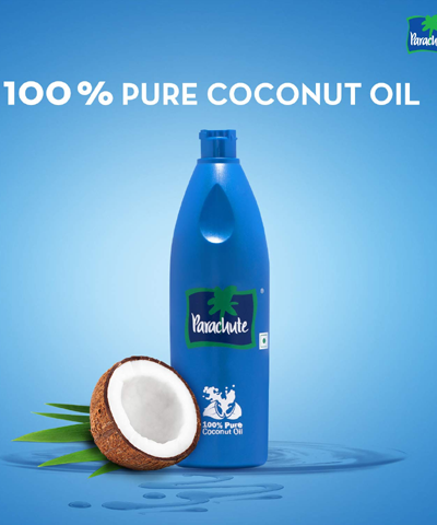 Parachute jumbo pack 100% pure coconut oil 600 ml (bottle )