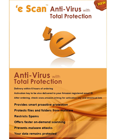eScan Antivirus with Total Protection Version 11 - 1 PC, 1 Year