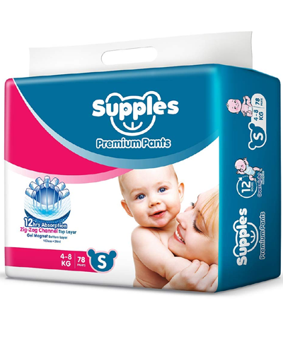 Supples Baby Pants Diapers, Small, 78 Count