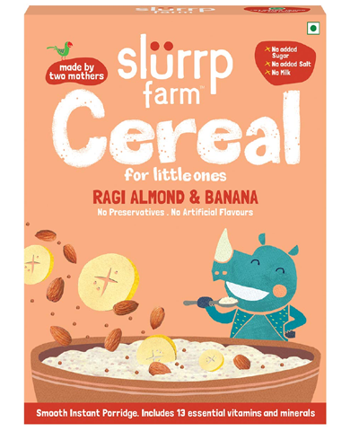 Slurrp Farm Ragi Almond & Banana Cereal, 100% Natural Health Mix