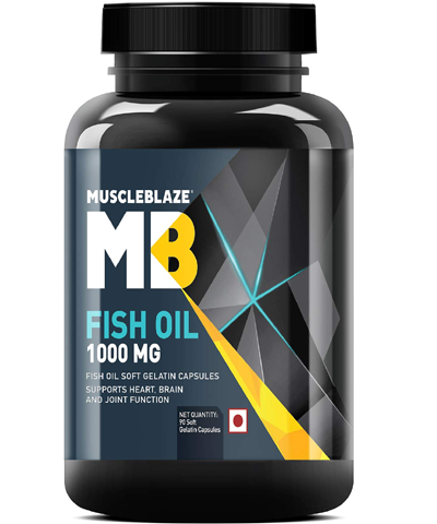 MuscleBlaze Omega 3 Fish Oil 1000 mg (180mg EPA and 120mg DHA) (90 Capsules)
