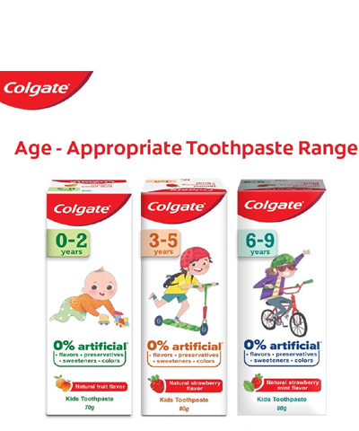 Colgate Toothpaste for Kids (3-5 years), Natural Strawberry Flavour, 0% Artificial - 80g Tube